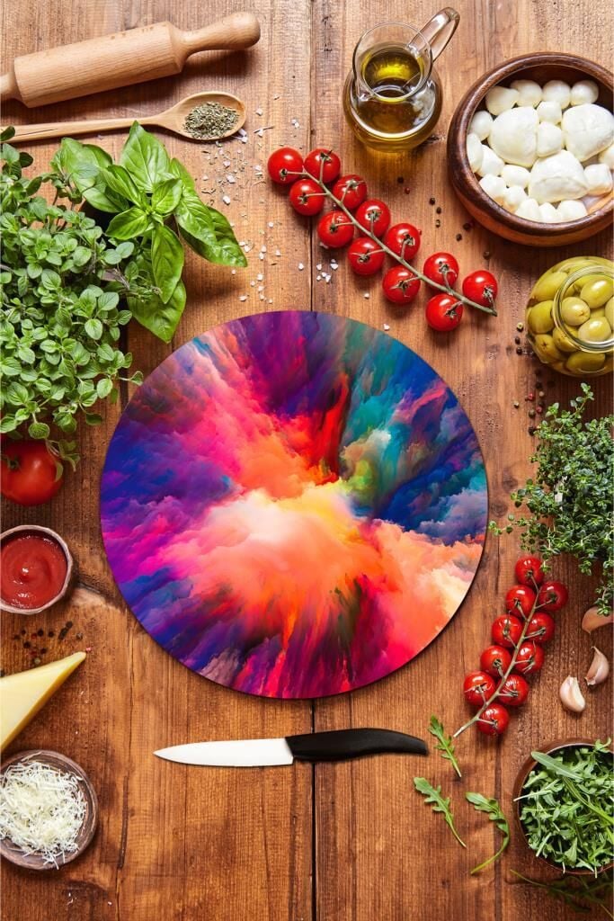 Çap 32 cm Renkli Odak Desenli