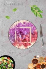 Çap 32 cm Renkli Kare Duman Desenli