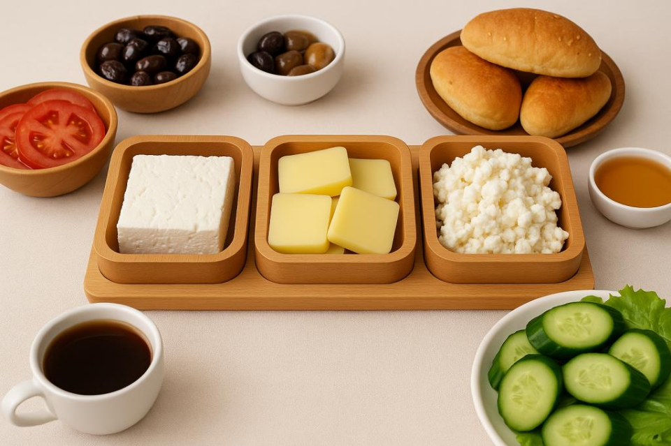 Saban Doğal Ahşap Çerezlik ve Kahvaltılık – Tepsili 3 Kaseli Sunum Tabağı  T11