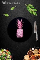 Çap 32 cm Siyah Ananas Desenli