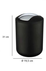 Çöp kovası siyah 6.4 lt ( Brasil Model )