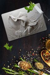 30x40 cm Cam Kesme Tahtası Tablo Desenli