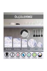 30x40 cm Cam Kesme Tahtası Sonbahar Yaprağı