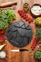 Çap 32 cm Siyah Üçgen Desenli