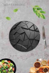 Çap 32 cm Siyah Üçgen Desenli