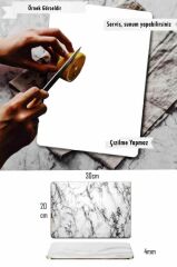 20x30 cm Cam Kesme Tahtası Siyah Üçgenler Desenli