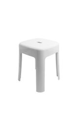 Dayanıklı Beyaz Plastik Tabure – Kaymaz, 200 kg Taşıma Kapasiteli, Banyo ve Ev Kullanımı İçin