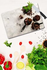 30x40 cm Cam Kesme Tahtası Tropik