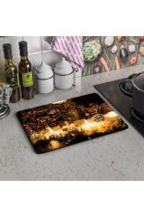 30x40 cm Cam Kesme Tahtası Yeni Yıl