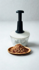 Üç Bıçaklı Manuel El Rondosu - Sebze Meyve Doğrayıcı & Parçalayıcı Lacivert