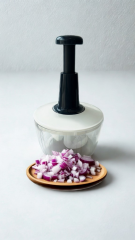 Üç Bıçaklı Manuel El Rondosu - Sebze Meyve Doğrayıcı & Parçalayıcı Lacivert