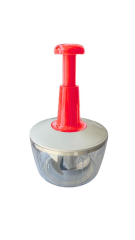 Üç Bıçaklı Manuel El Rondosu - Sebze Meyve Doğrayıcı & Parçalayıcı Kırmızı