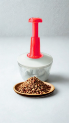 Üç Bıçaklı Manuel El Rondosu - Sebze Meyve Doğrayıcı & Parçalayıcı Kırmızı