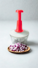Üç Bıçaklı Manuel El Rondosu - Sebze Meyve Doğrayıcı & Parçalayıcı Kırmızı