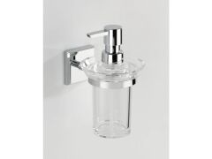 Duvara Monte Sıvı Sabunluk – Krom Kaplama | Şeffaf
