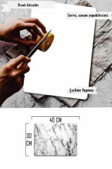 30x40 cm Cam Kesme Tahtası Kırmızı Üçgen Desenli