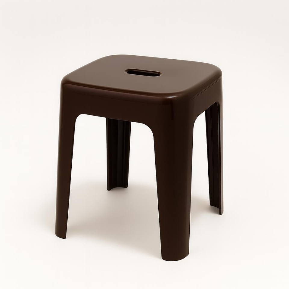 Kahve, Plastik Alaska Model Sağlam Tabure 36x36x46cm