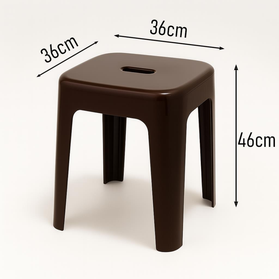 Kahve, Plastik Alaska Model Sağlam Tabure 36x36x46cm