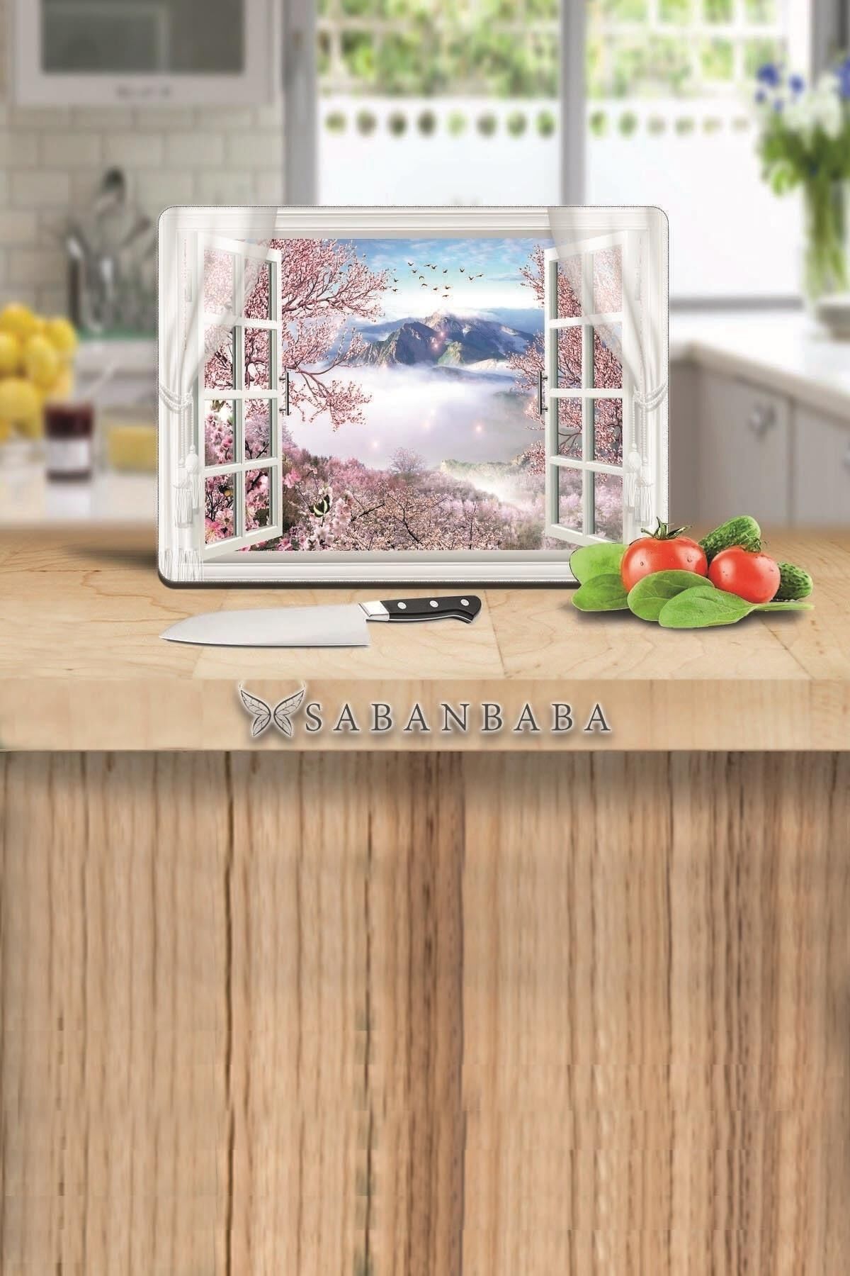 30x40 cm Cam Kesme Tahtası Pencere Desen