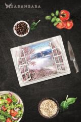 30x40 cm Cam Kesme Tahtası Pencere Desen