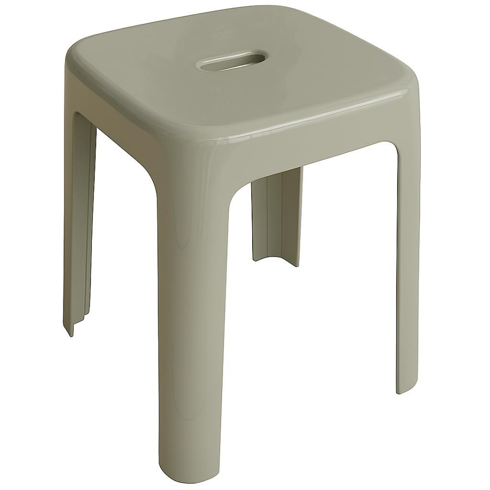 Bej, Plastik Alaska Model Sağlam Tabure 36x36x46cm