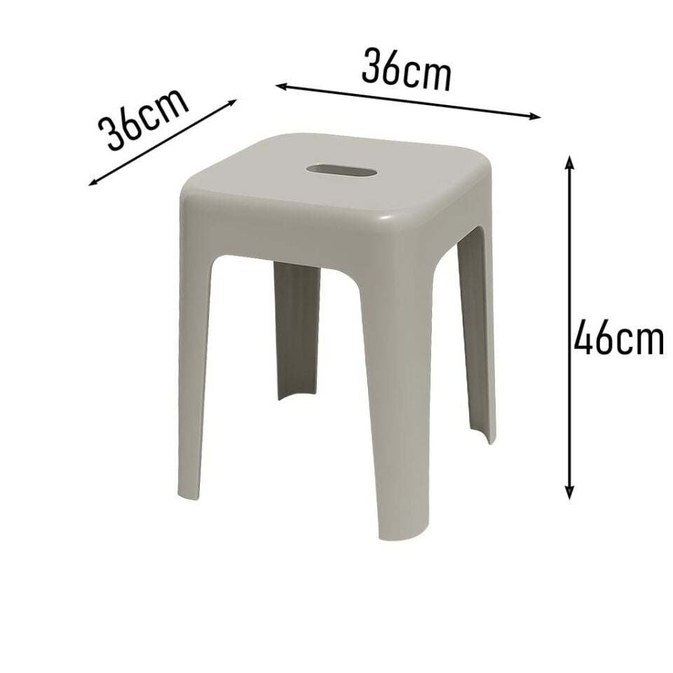 Bej, Plastik Alaska Model Sağlam Tabure 36x36x46cm