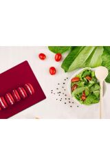 30x40 cm Cam Kesme Tahtası Kırmızı Makaron Desenli