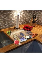 30x40 cm Cam Kesme Tahtası Tohum Ve Tahta Kaşık