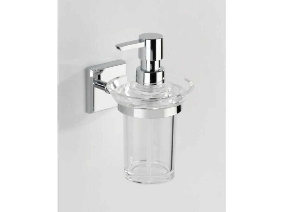 Duvara Monte Sıvı Sabunluk – Krom Kaplama | Şeffaf