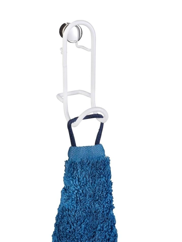 2'li Duvar Havlu Askısı - Beyaz Kaplama