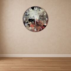 Modern Dekoratif Sessiz Akar Duvar Saati - Temperli Cam 37 cm HS001