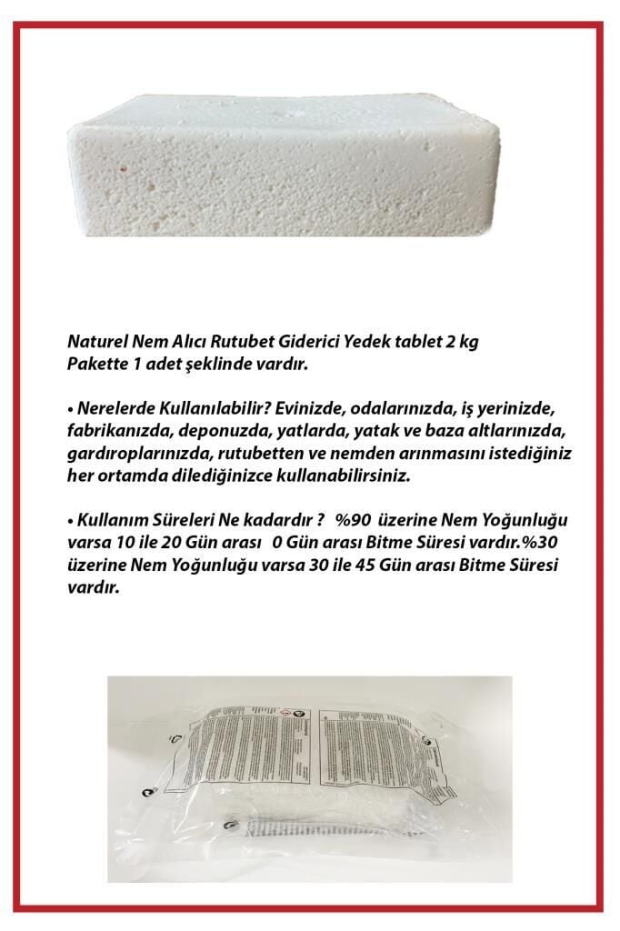 2 Kg. Nem Alıcı Yedek Tablet Naturel