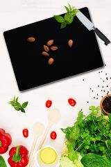 30x40 cm Cam Kesme Tahtası Badem Desenli