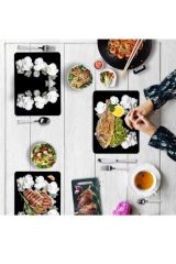 30x40 cm Cam Kesme Tahtası Beyaz Orkide