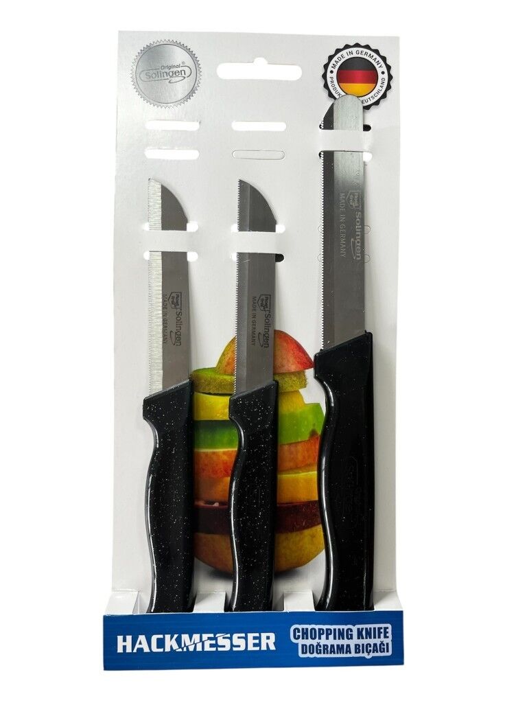 S5 Meyve Sebze Bıçağı Tırtıklı  Solingen Siyah