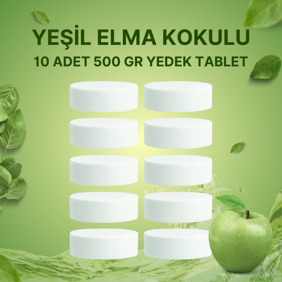 5 Adet 2x500Gr - YEŞİL ELMA - Nem Alıcı Rutubet Giderici Yedek Tablet