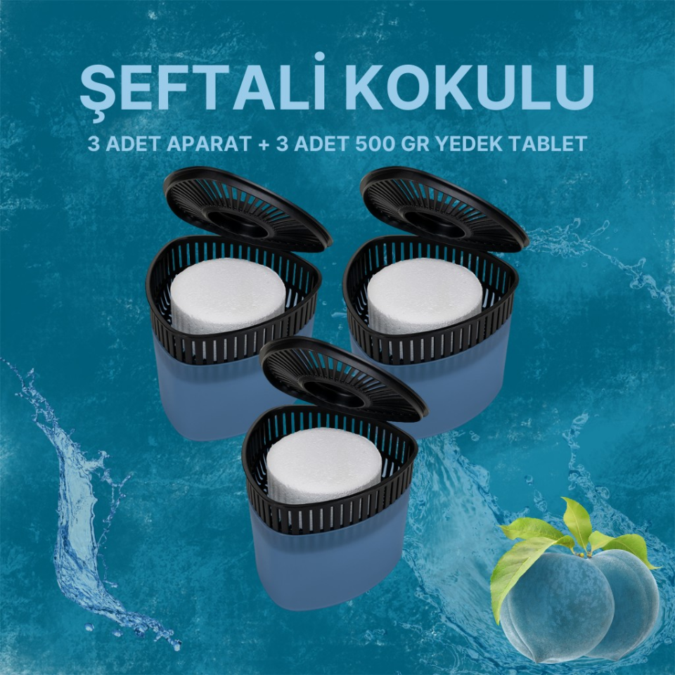 3 Adet 500GR - ŞEFTALİ - Nem Alıcılı Ve Rutubet Giderici Aparat Üçgen (TABLET DAHİL)