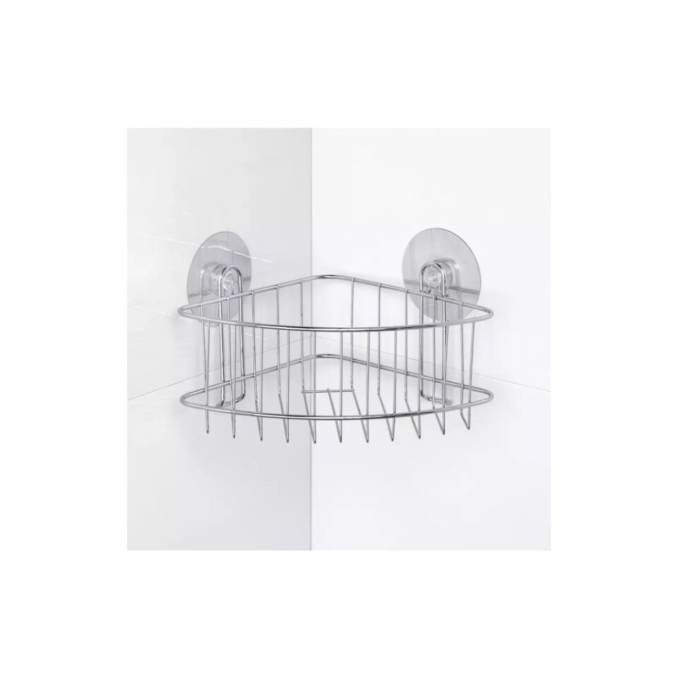 Köşe Duş Rafı – Yapışkanlı Sistem, Paslanmaz Çelik