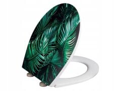 Duroplasttan yapılmış yumuşak kapanan klozet kapağı Yeşil Yapraklı