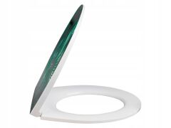 Duroplasttan yapılmış yumuşak kapanan klozet kapağı Yeşil Yapraklı