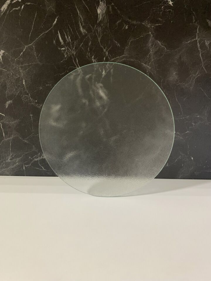 Çap 27Cm - Buzlu Cam, Şeffaf - Kesme Tahtası - Sunumluk