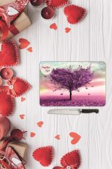 Sevgililer Günü Sevgiliye Özel Yazılı Cam Kesme Tahtası |Sv3| 30 Cm X 40 Cm