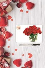 Sevgililer Günü Sevgiliye Özel Yazılı Cam Kesme Tahtası |Sv7| 20 Cm X 30 Cm