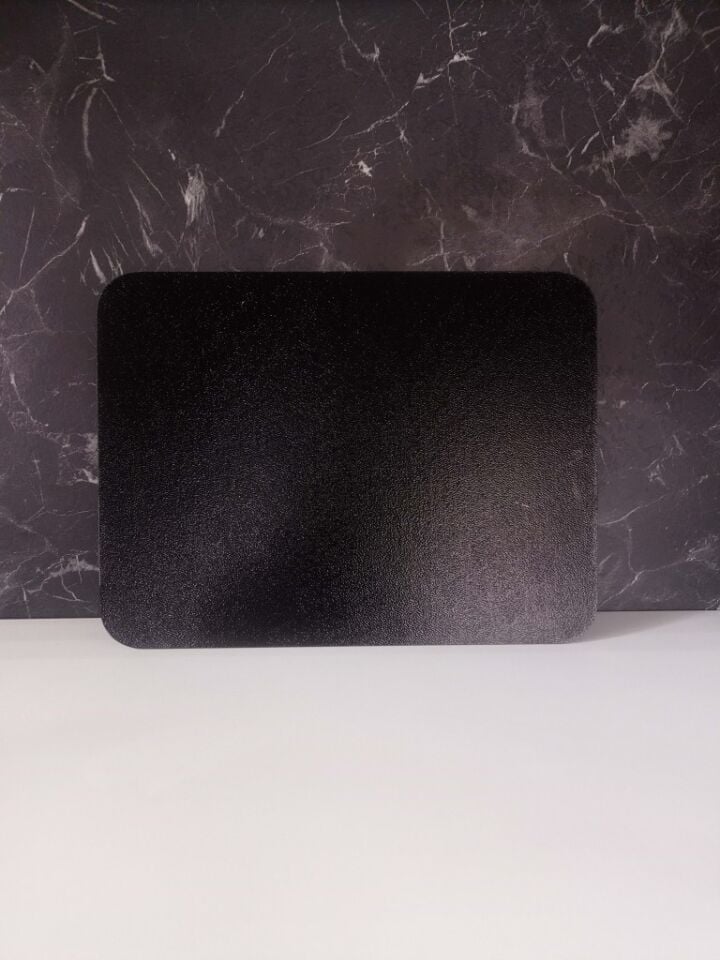 30x40cm - Buzlu Cam, Düz Siyah, Kesme Tahtası - Sunumluk