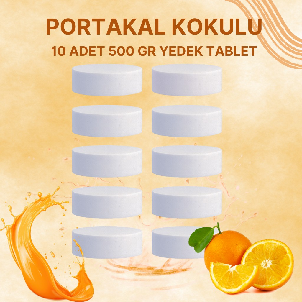 5 Adet 2x500 gr Nem Alıcı Rutubet Ve Küf Önleyici Yedek Tablet Portakal
