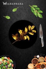 Tek Buğday Cam Kesme Tahtası - Sunum Tabağı| Çap 20