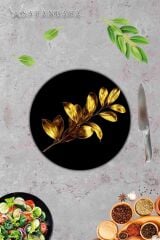 Tek Buğday Cam Kesme Tahtası - Sunum Tabağı| Çap 20