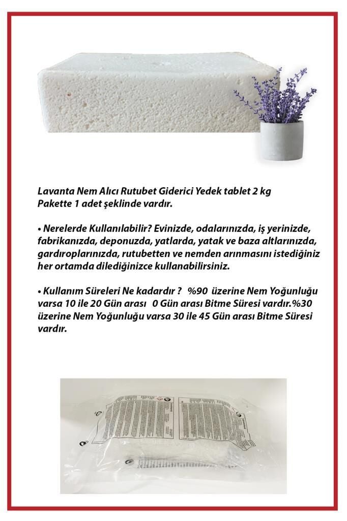 2 Kg. Nem Alıcı Yedek Tablet Lavanta