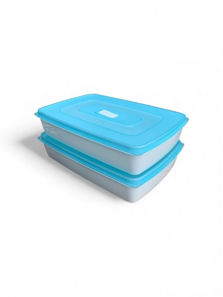 2'li Mavi, Kapaklı Kilitli Saklama Kabı