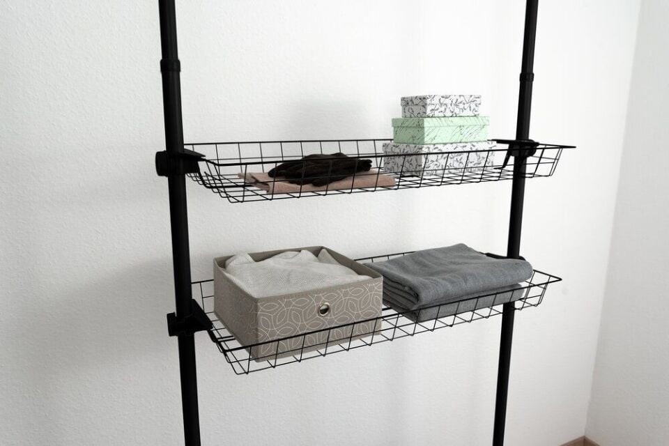 Siyah Sepet Raf 2 Adet  – Teleskopik Sistem Uyumlu Tek Modül